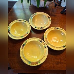 Vintage Carlton Ware Fruit Basket Weave Bowls Set 4 1950's England READ ALL